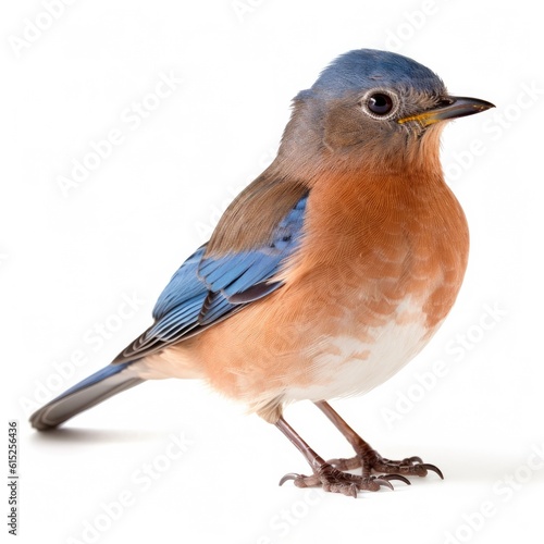 Eastern Bluebird bird isolated on white background. Generative AI