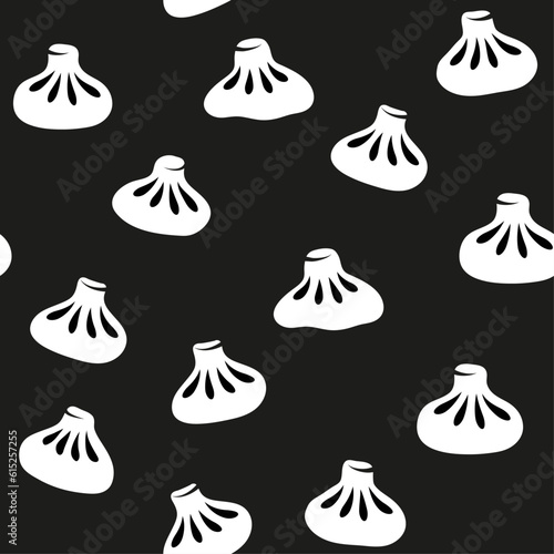 Khinkali seamless pattern. Georgian cuisine