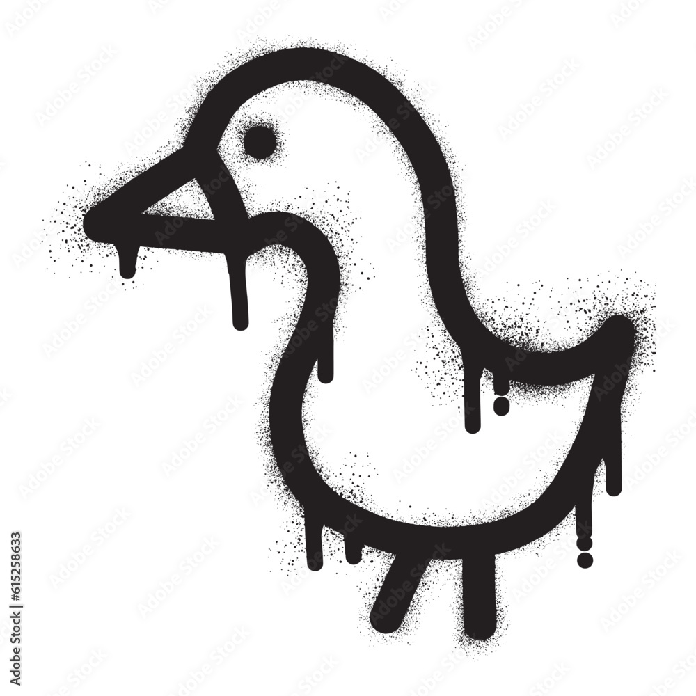 Obraz premium Chick icon graffiti with black spray paint