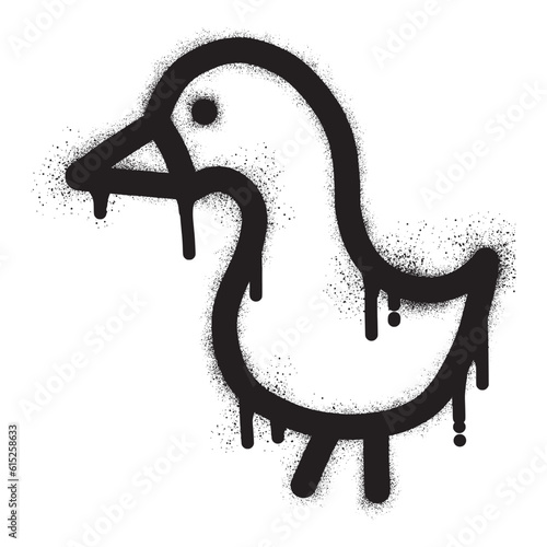 Chick icon graffiti with black spray paint