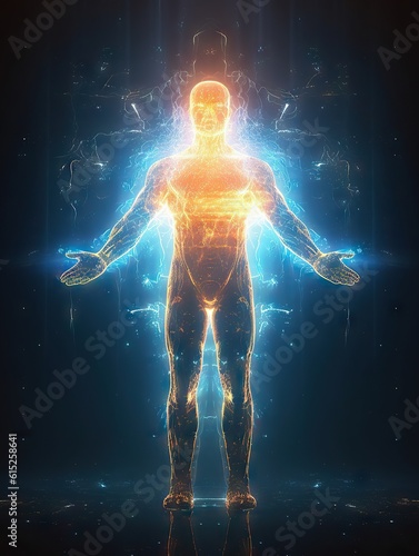 Technological aura, human energy silhouette, astral © Gizmo