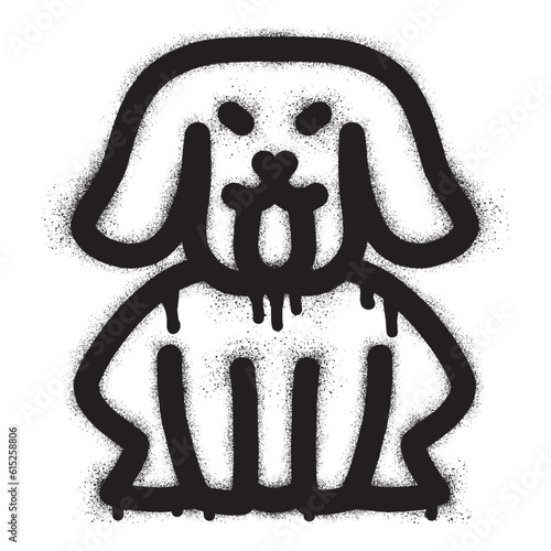 Dog graffiti with black spray paint