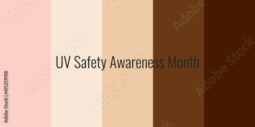 UV Safety Awareness Month illustration concept with diversity skin