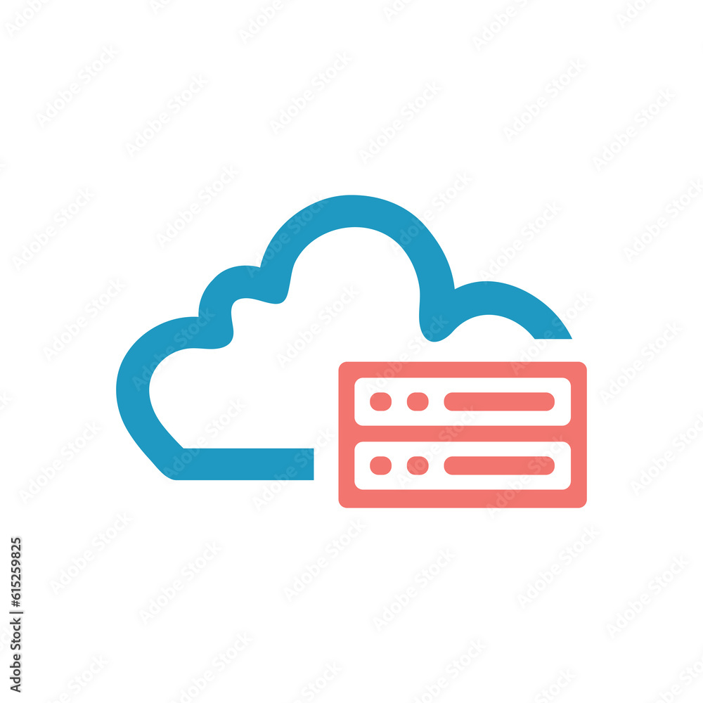Cloud Server Maintenance Flat Colorful Icon Isolate On White Background Vector Illustration Cloud Server Maintenance Flat Colorful Icon Isolate On White Background Vector Illustration
