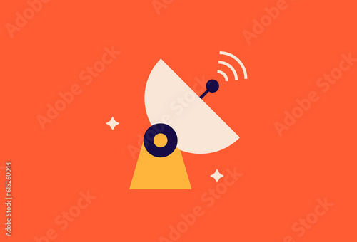 radar illustration in flat style design. Vector illustration. 