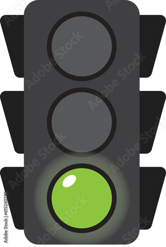Traffic light green walk sign icon vector image.
