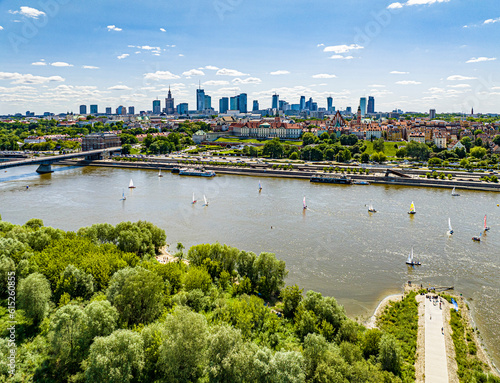 Obraz na płótnie Warszawa - w dniu regat na Wiśle w salonie