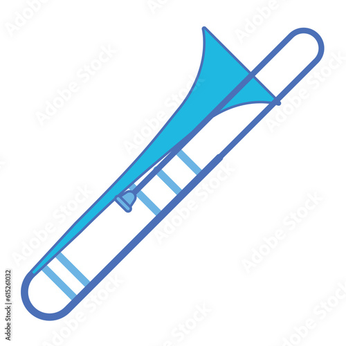 Isolated colored trombone musical instrument icon Vector illustration