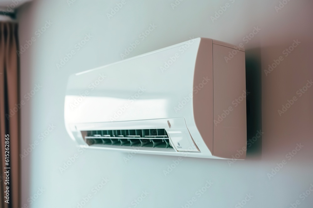 Split air conditioning on the wall of a room. Split air conditioning on the wall of a room.