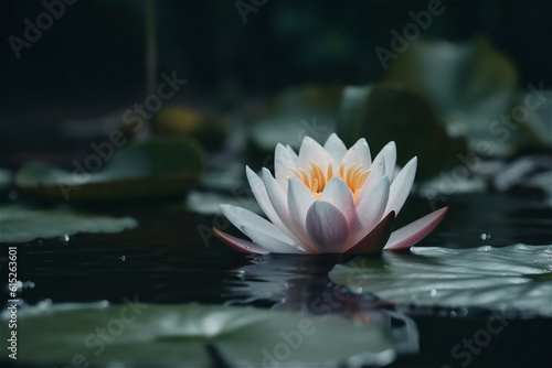 lotus flower outside in water. AI generated content