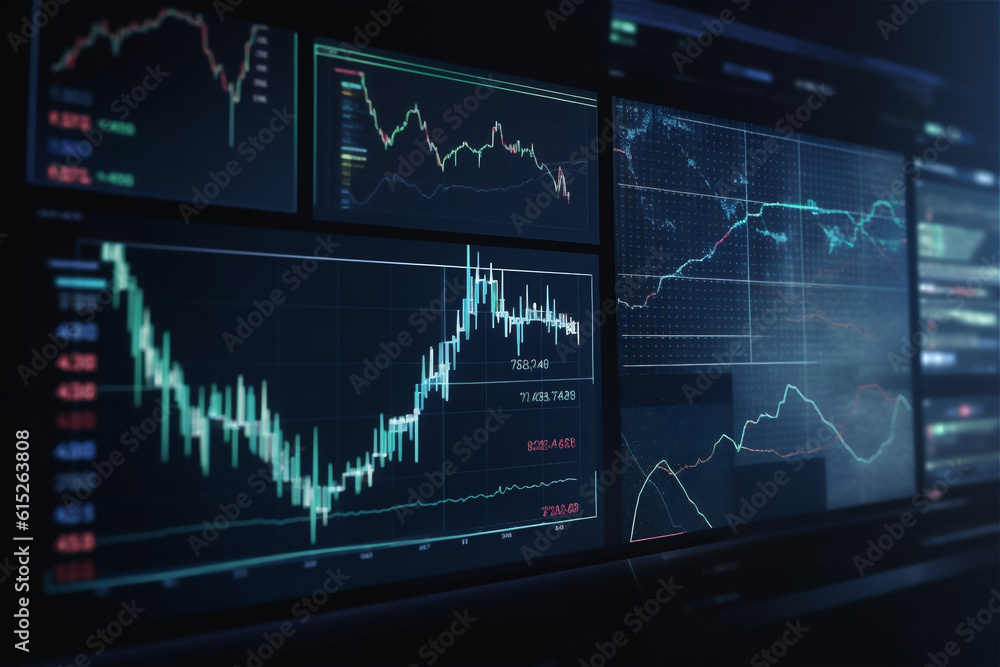 Stock market graphs. AI generated content Stock market graphs. AI generated content