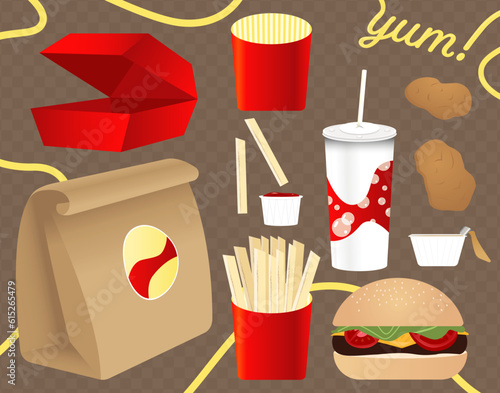 Fast Food Vector Art Assets Set