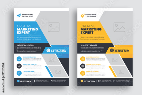 Creative corporate business flyer template, Corporate Business flyer template, Flyer Template Geometric shape used for business poster layout, business flyer template with minimalist layout,