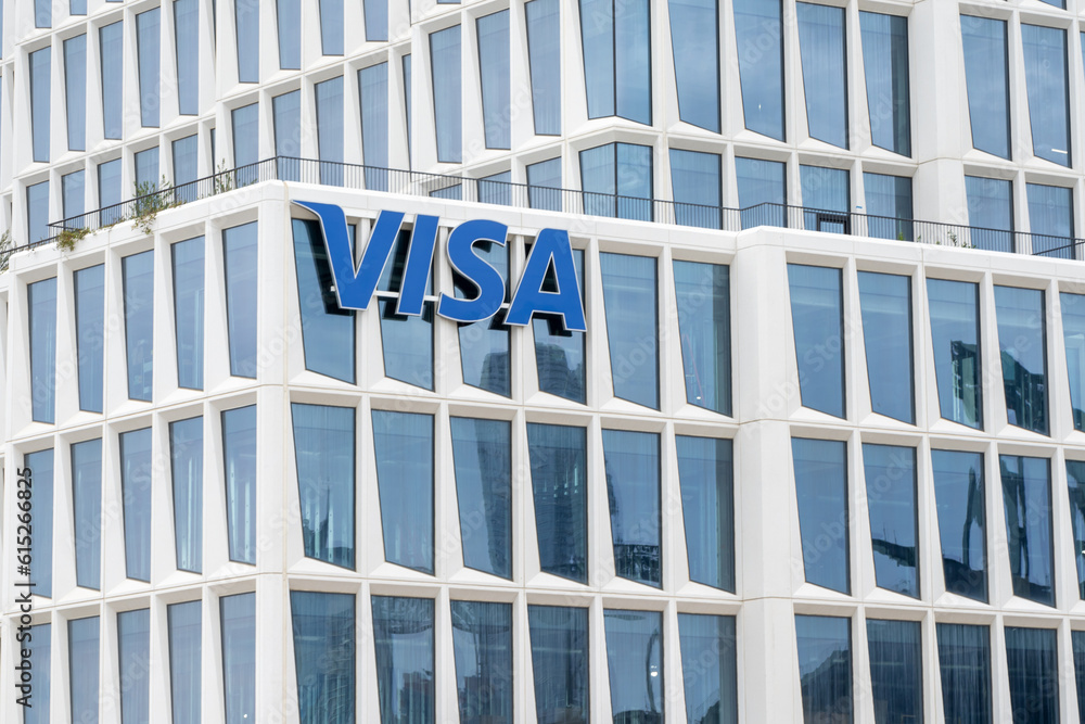 Visa Signage On The Building At Is New Headquarters open Soon In visa-signage-on-the-building-at-is-new-headquarters-open-soon-in