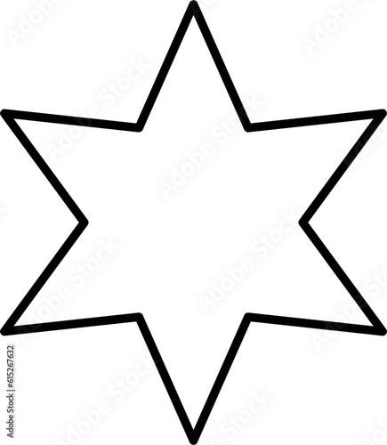Six Point Star Outline Icon Vector