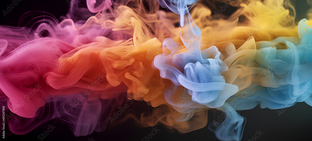 Background with color smoke everywhere. IA generative.