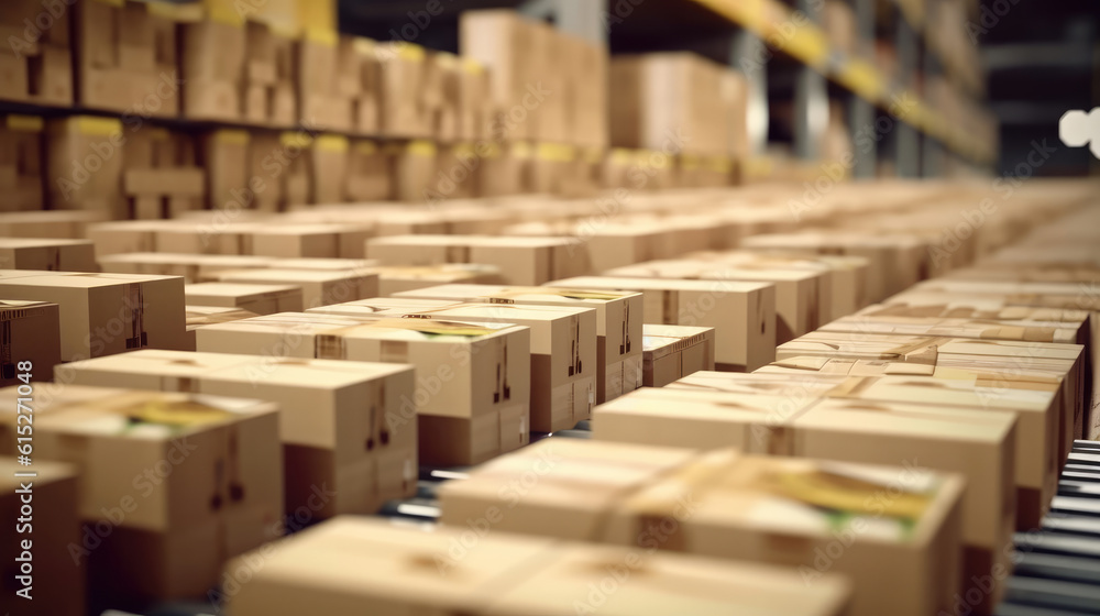 Obraz premium The parcel is on the conveyor belt