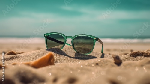 Sunglasses in the beach generative ai