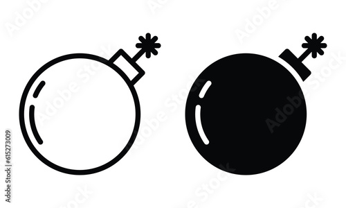 Bomb icon with outline and glyph style.