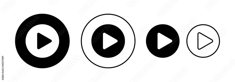 Play Icon vector for web and mobile app. Play button sign and symbol Play Icon vector for web and mobile app. Play button sign and symbol