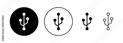 Usb icon vector for web and mobile app. Flash disk sign and symbol. flash drive sign.