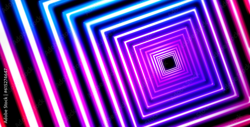 Neon geometric pattern on black background. Banner design Neon geometric pattern on black background. Banner design
