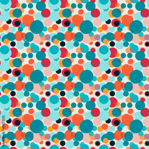 Seamless pattern with colorful circles. created with Generative AI