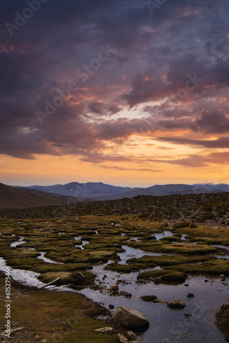 sunset over the lake