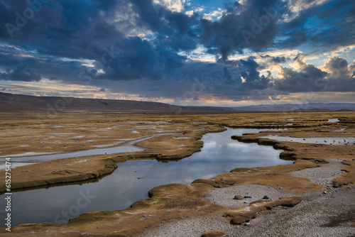 sunset over the lake