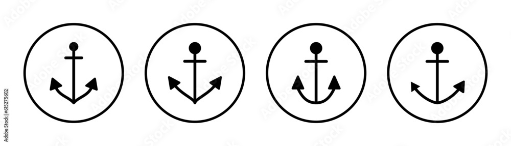 Anchor icon set illustration. Anchor sign and symbol. Anchor marine icon. Anchor icon set illustration. Anchor sign and symbol. Anchor marine icon.