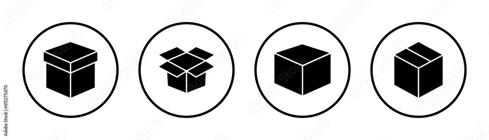 Box icon set illustration. box sign and symbol, parcel, package Box icon set illustration. box sign and symbol, parcel, package
