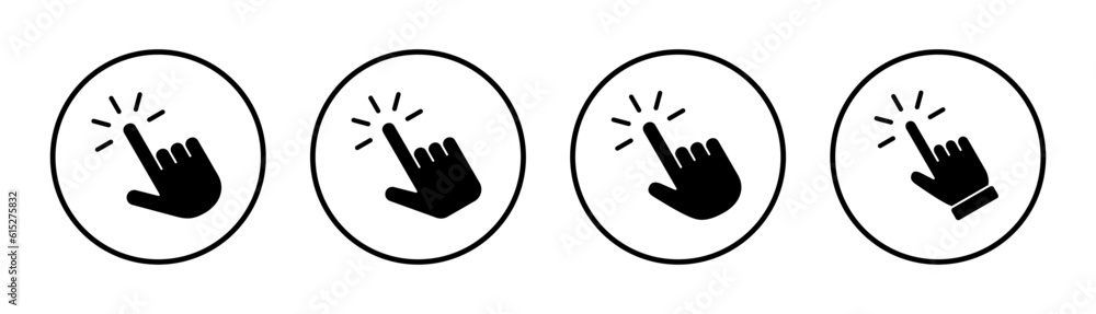 Hand click icon set illustration. pointer sign and symbol. hand cursor icon Hand click icon set illustration. pointer sign and symbol. hand cursor icon