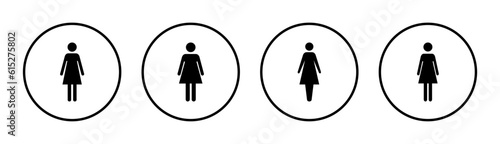 Female icon set illustration. woman sign and symbol