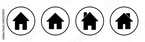 Home icon set illustration. House sign and symbol