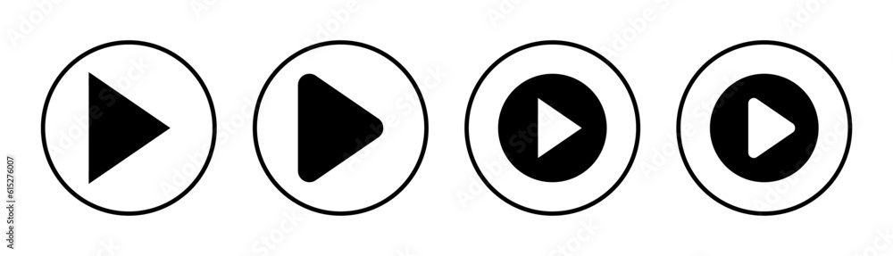 Play Icon set illustration. Play button sign and symbol Play Icon set illustration. Play button sign and symbol