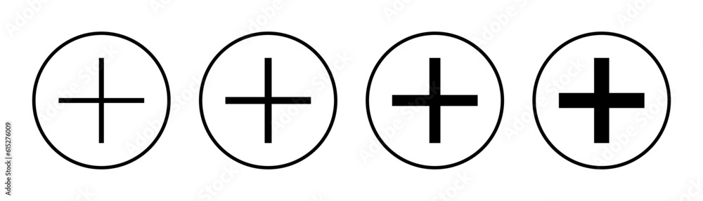 Plus Icon set illustration. Add plus sign and symbol Plus Icon set illustration. Add plus sign and symbol