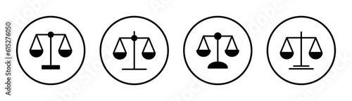 Scales icon set illustration. Law scale icon. Justice sign and symbol