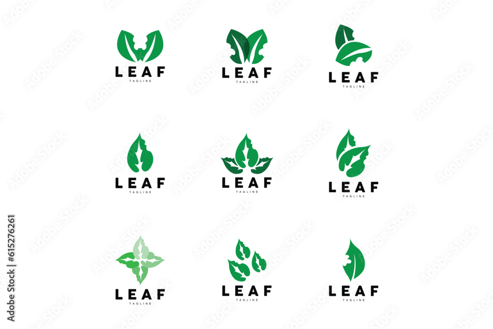 Green Leaf Logo, Ecology Natural Plant Vector, Nature Design, Illustration Template Icon Green Leaf Logo, Ecology Natural Plant Vector, Nature Design, Illustration Template Icon