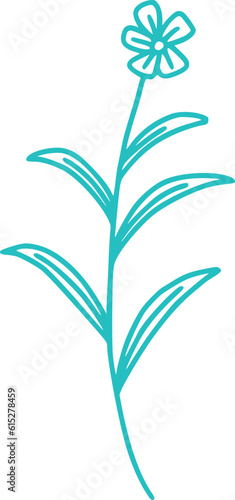 botanical line art vector illustration