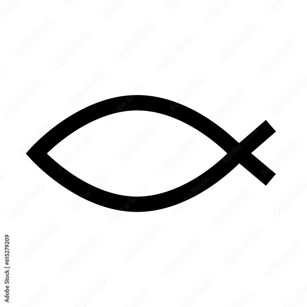 Jesus Fish Icon. Vector illustration. Stock image. Jesus Fish Icon. Vector illustration. Stock image.