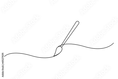 Continuous one line of fountain pen. Vector illustration. Stock image.