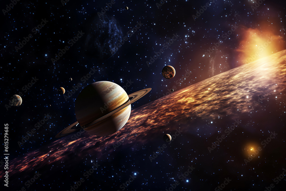 Fototapeta premium planets galaxy outer space background