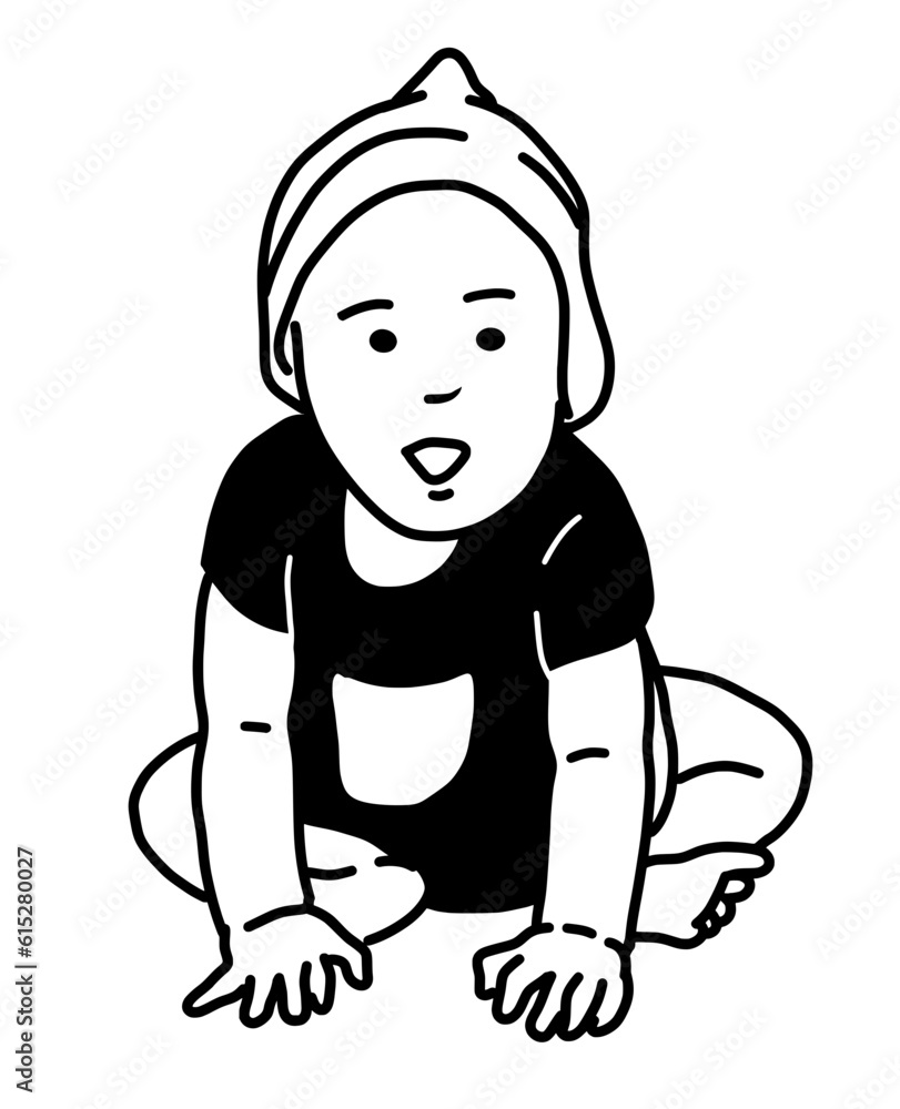 Happy Baby Day. Baby With Mother. Portrait Baby Illustration Happy Baby Day. Baby With Mother. Portrait Baby Illustration