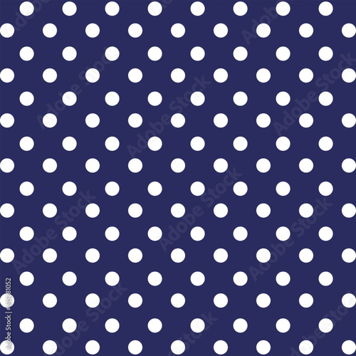 Blue background with white polka dots for web, print, textile, wallpaper, gift wrapping paper and other.