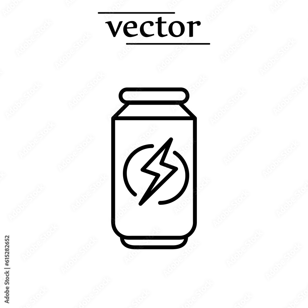 energy drink can icon. aluminum soda can line art vector icon illustration on white background..eps energy drink can icon. aluminum soda can line art vector icon illustration on white background..eps