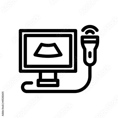 ultrasound line icon illustration vector graphic