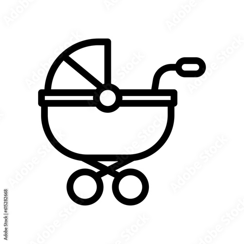 baby stroller line icon illustration vector graphic