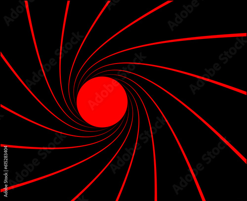 James rifled gun barrel grooves. Horizontal background, vector pattern, rifled channels.