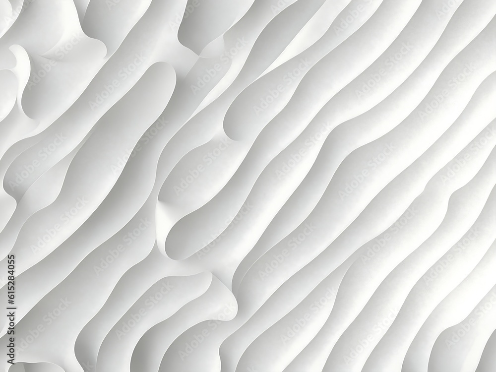 3D illustration white seamless pattern waves light and shadow. Wall decorative panel 3D illustration white seamless pattern waves light and shadow. Wall decorative panel
