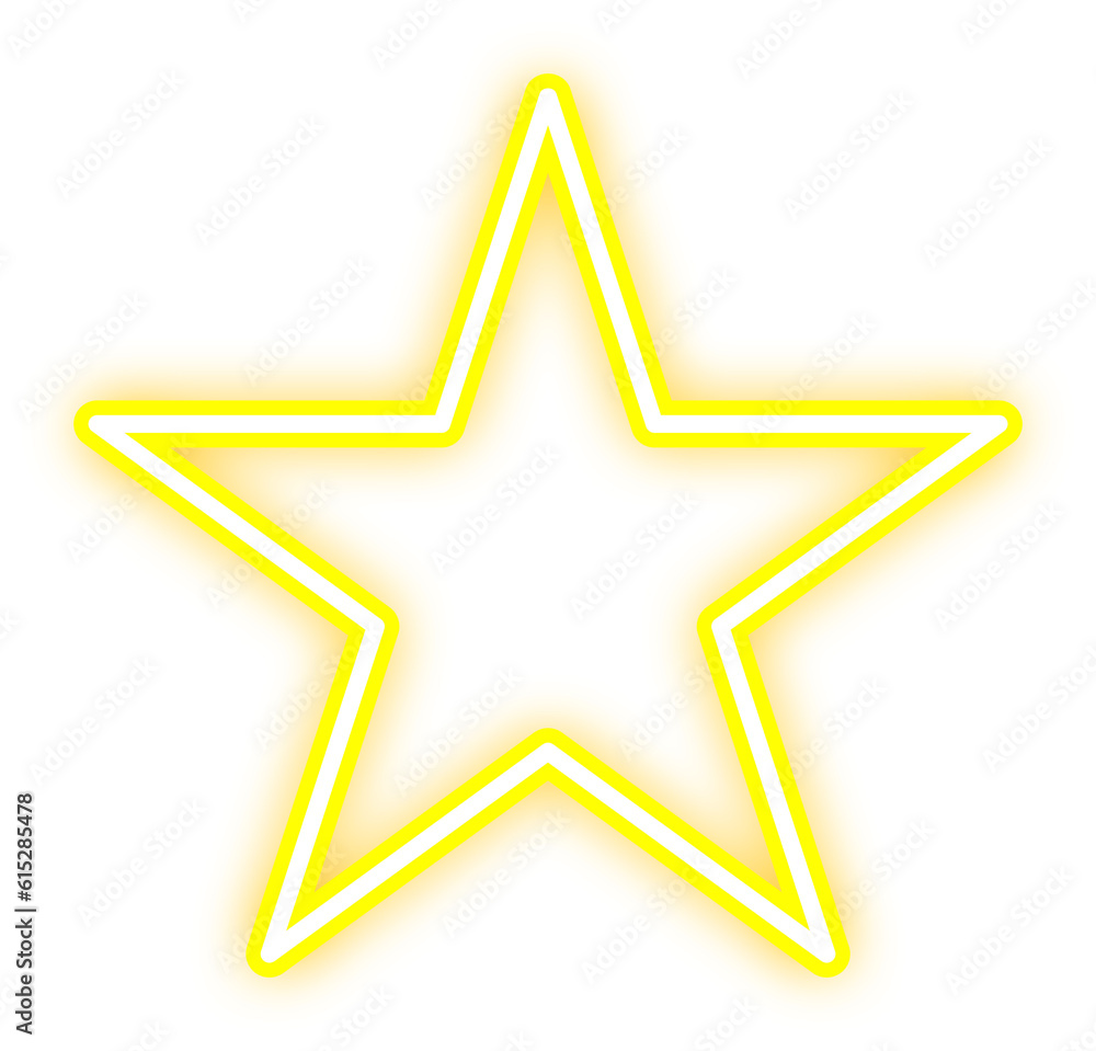 Obraz premium Perfect Glowing Neon Yellow Star